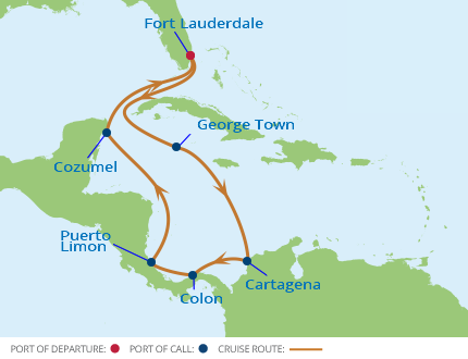 Itinerariu Croaziera Vestul Caraibelor si America Centrala - Celebrity Cruises - Celebrity Equinox - 11 nopti