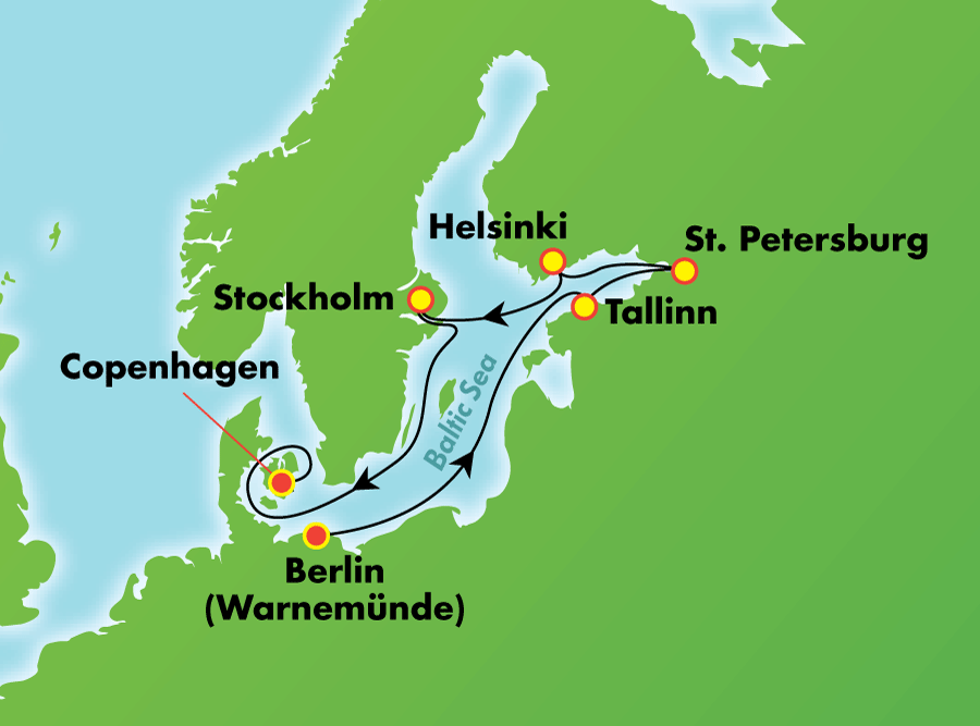 Itinerariu Croaziera Capitale Baltice - Norwegian Cruise Line - Norwegian Getaway - 7 nopti
