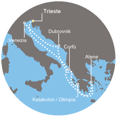 Itinerariu Croaziera Revelion in Marea Adriatica - Costa Cruises - Costa Luminosa - 6 nopti