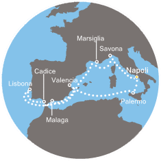 Itinerariu Croaziera Mediterana de Vest & Oc.Atlantic - Costa Cruises - Costa Mediterranea - 12 nopti