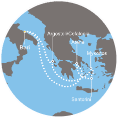 Itinerariu Croaziera Insulele Grecesti - Costa Cruises - Costa neoClassica - 6 nopti