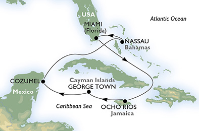 Itinerariu Croaziera Caraibe - MSC Cruises - MSC Divina - 7 nopti