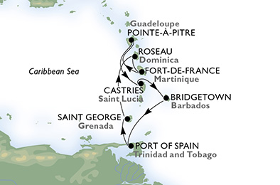 Itinerariu Croaziera Caraibe - MSC Cruises - MSC Fantasia - 7 nopti