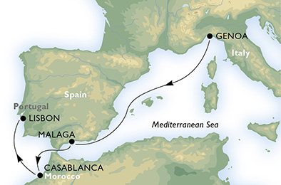 Itinerariu Croaziera Mediterana de Vest & Oc.Atlantic - MSC Cruises - MSC Magnifica - 5 nopti