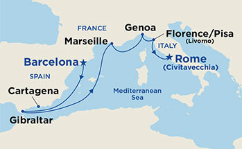 Itinerariu Croaziera Marea Mediterana - Princess Cruises - Royal Princess - 7 nopti