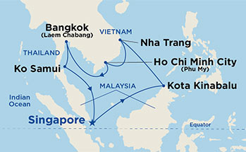 Itinerariu Croaziera Asia de sud-est - Princess Cruises - Sapphire Princess - 10 nopti