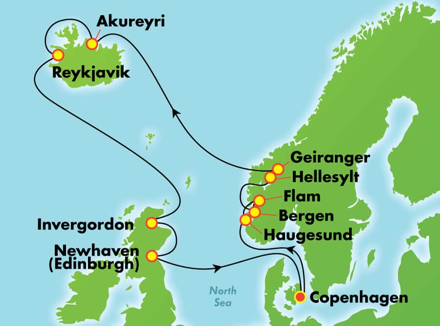 Itinerariu Croaziera Fiordurile Norvegiene & Islanda - Norwegian Cruise Line - Norwegian Getaway - 14 nopti