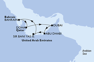 Itinerariu Croaziera Craciun & Revelion in Emiratele Arabe Unite - MSC Cruises - MSC Seaview - 7 nopti