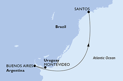 Itinerariu Croaziera America de Sud - MSC Cruises - MSC Sinfonia - 4 nopti