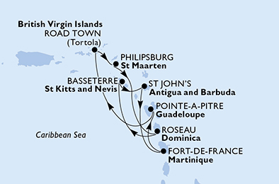 Itinerariu Croaziera Craciun in Caraibe - MSC Cruises - MSC Splendida - 7 nopti