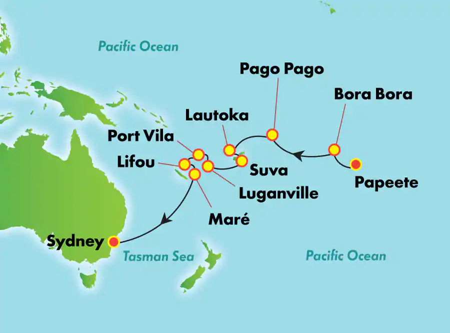 Itinerariu Croaziera Fiji & Bora Bora - Norwegian Cruise Line - Norwegian Jewel - 15 nopti