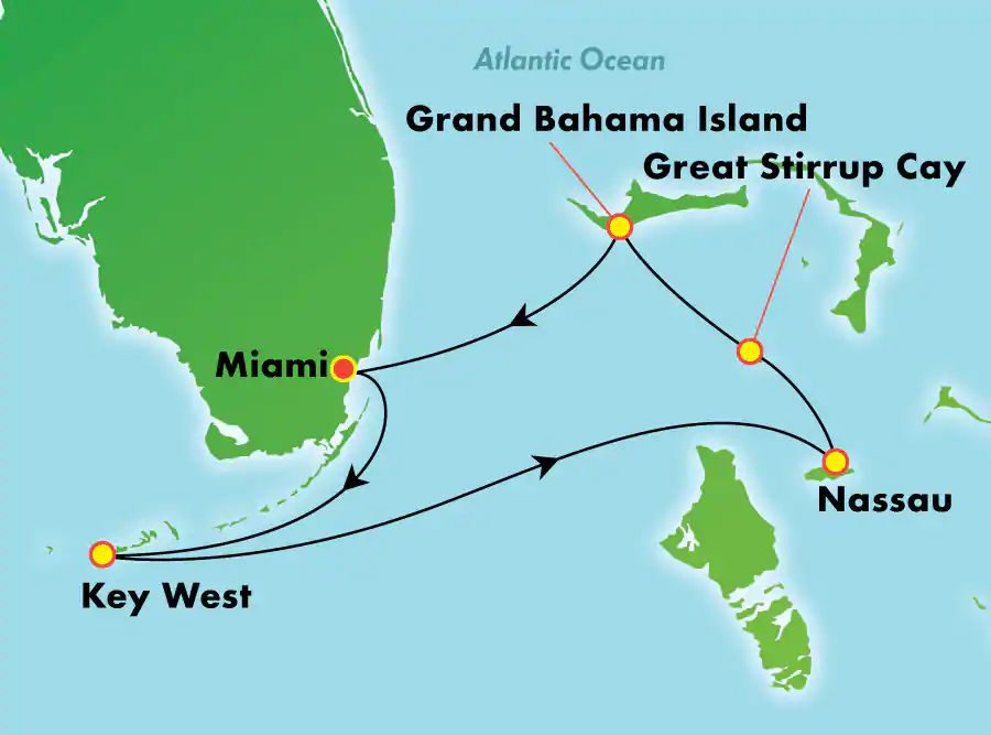 Itinerariu Croaziera Bahamas & Florida - Norwegian Cruise Line - Norwegian Sky - 5 nopti