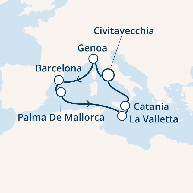 Itinerariu Croaziera Mediterana de Vest - Costa Cruises - Costa Pacifica - 7 nopti