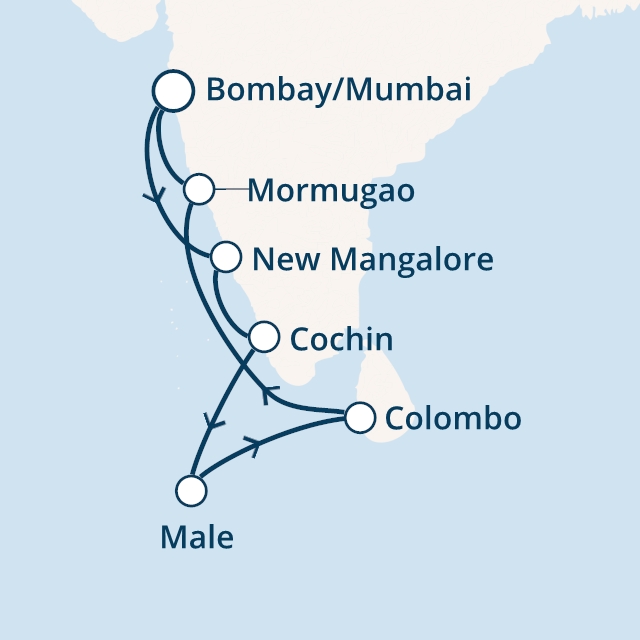 Itinerariu Croaziera India, Maldive & Sri Lanka - Costa Cruises - Costa Victoria - 14 nopti