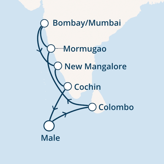 Itinerariu Croaziera Maldive, Sri Lanka & India - Costa Cruises - Costa Victoria - 14 nopti