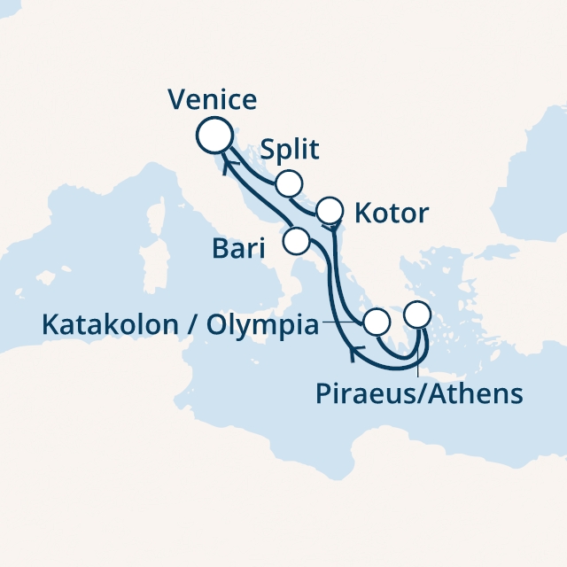 Itinerariu Croaziera Insulele Grecesti - Costa Cruises - Costa Deliziosa - 7 nopti