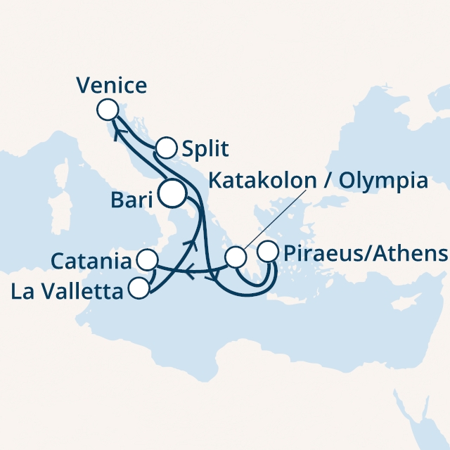 Itinerariu Croaziera Revelion in Mediterana - Costa Cruises - Costa Deliziosa - 9 nopti