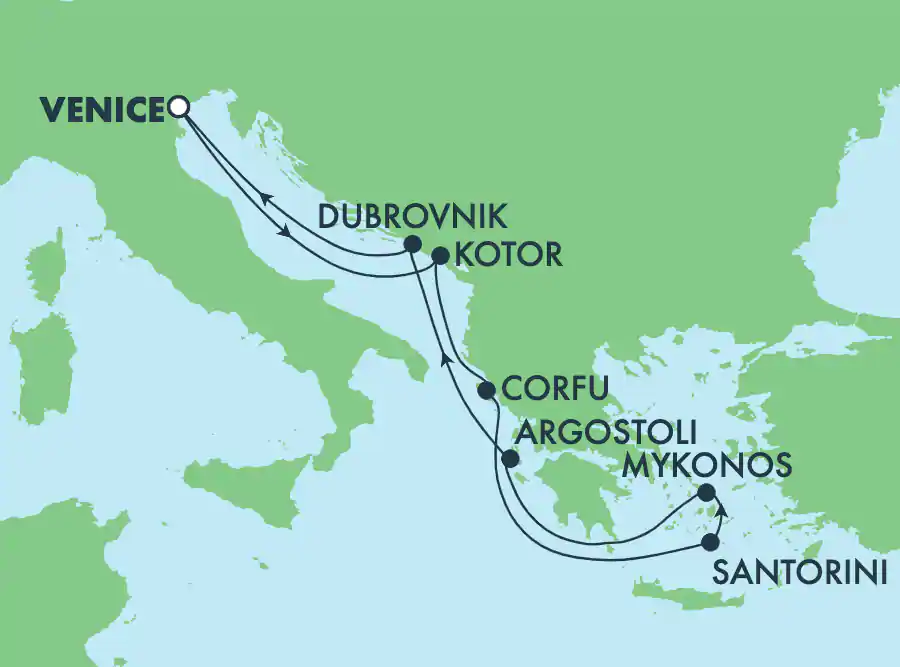 Itinerariu Croaziera Insulele Grecesti - Norwegian Cruise Line - Norwegian Dawn - 7 nopti