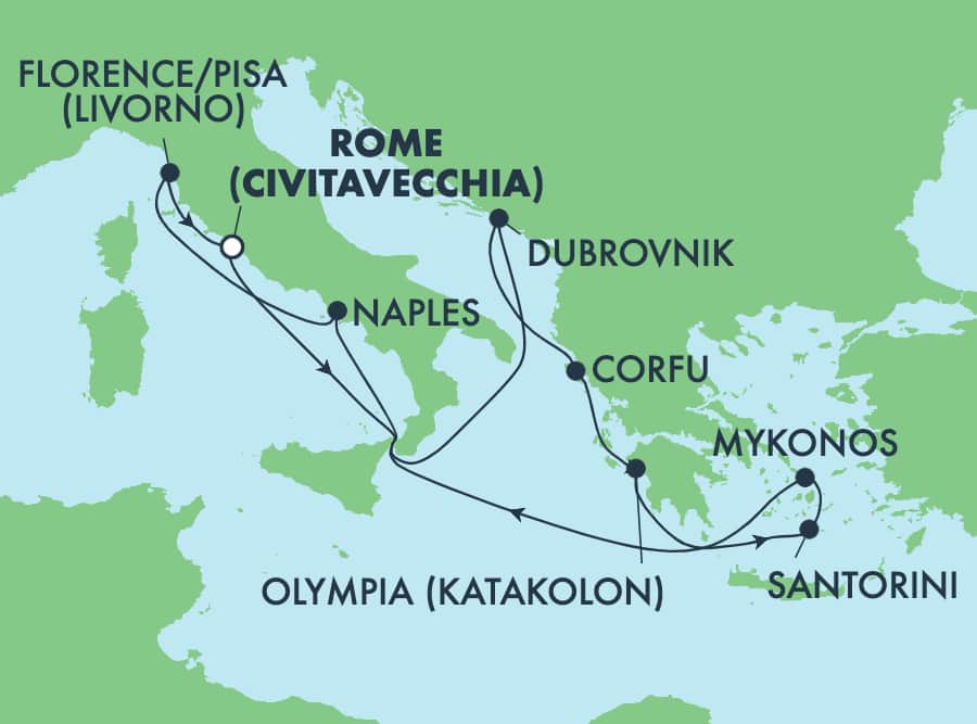 Itinerariu Croaziera Insulele Grecesti & Italia - Norwegian Cruise Line - Norwegian Getaway - 10 nopti