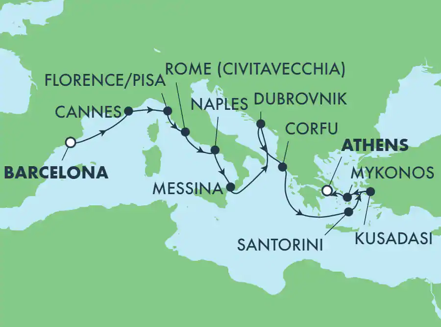 Itinerariu Croaziera Grand Mediterana - Norwegian Cruise Line - Norwegian Epic - 11 nopti