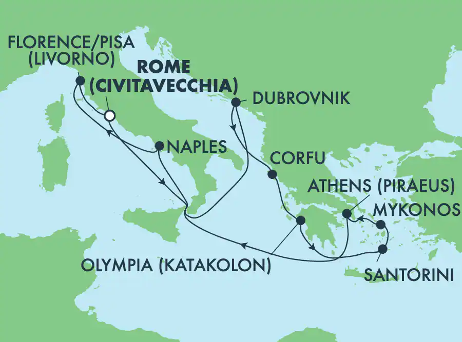 Itinerariu Croaziera Insulele Grecesti & Italia - Norwegian Cruise Line - Norwegian Getaway - 11 nopti