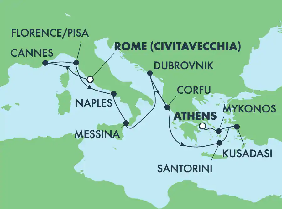 Itinerariu Croaziera Insulele Grecesti & Marea Mediterana - Norwegian Cruise Line - Norwegian Getaway - 10 nopti