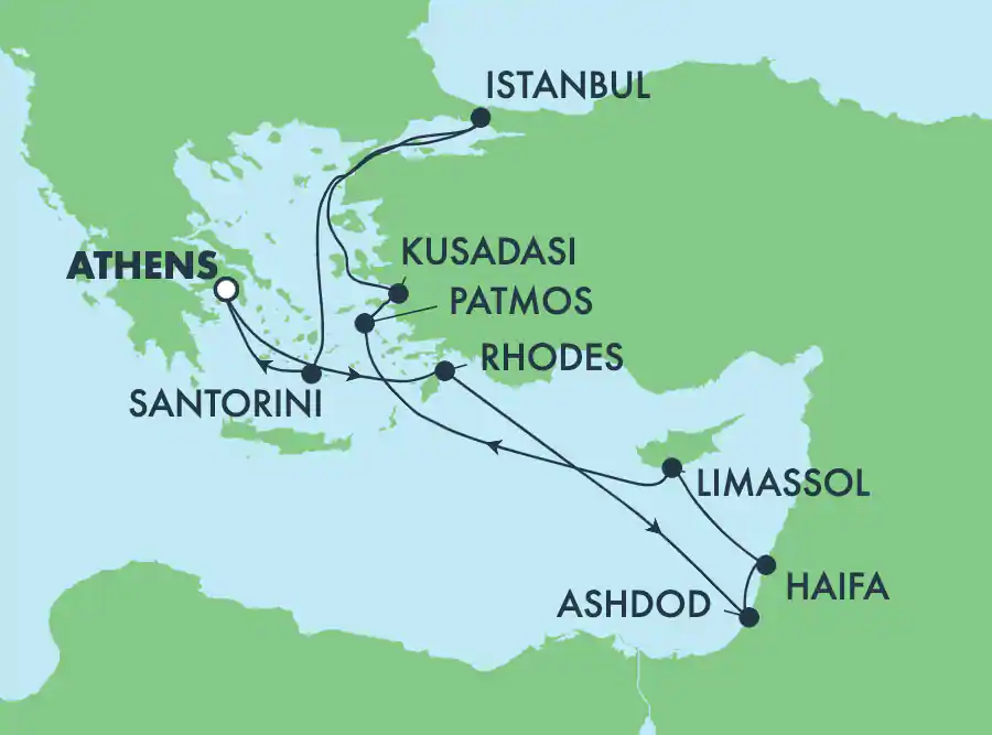 Itinerariu Croaziera Marea Mediterana & Pamantul Sfant - Norwegian Cruise Line - Norwegian Getaway - 10 nopti