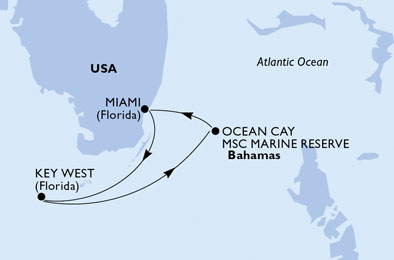 Itinerariu Croaziera Caraibe & Bahamas - MSC Cruises - MSC Armonia - 4 nopti