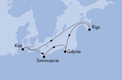 Itinerariu Croaziera Marea Baltica - MSC Cruises - MSC Lirica - 5 nopti
