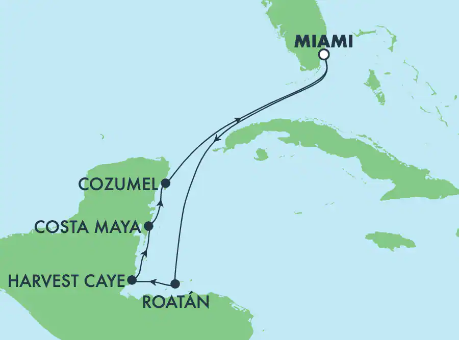 Itinerariu Croaziera Caraibe - Norwegian Cruise Line - Norwegian Bliss - 7 nopti