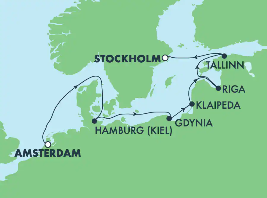 Itinerariu Croaziera Tarile Nordice - Norwegian Cruise Line - Norwegian Dawn - 7 nopti
