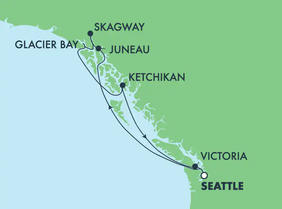 Itinerariu Croaziera Alaska - Norwegian Cruise Line - Norwegian Encore - 7 nopti
