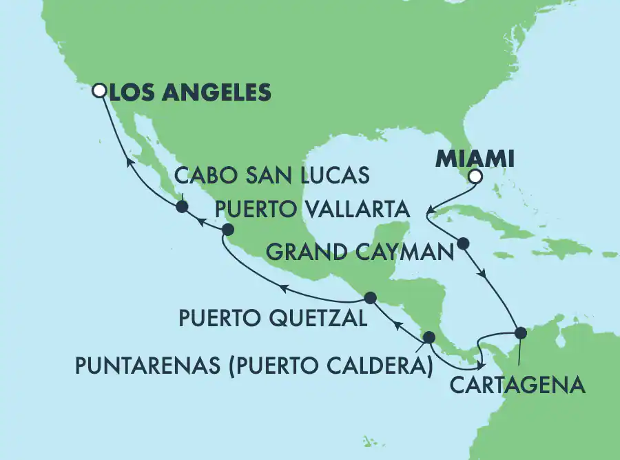 Itinerariu Croaziera Canalul Panama - Norwegian Cruise Line - Norwegian Bliss - 15 nopti