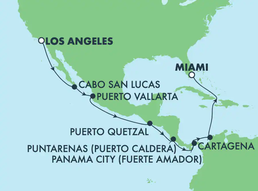 Itinerariu Croaziera Canalul Panama - Norwegian Cruise Line - Norwegian Bliss - 15 nopti