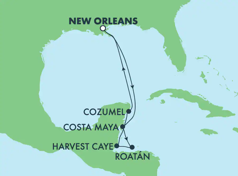 Itinerariu Croaziera Craciun & Revelion in Caraibe - Norwegian Cruise Line - Norwegian Breakaway - 7 nopti