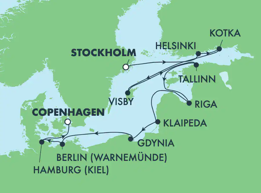 Itinerariu Croaziera Tarile Nordice - Norwegian Cruise Line - Norwegian Dawn - 10 nopti