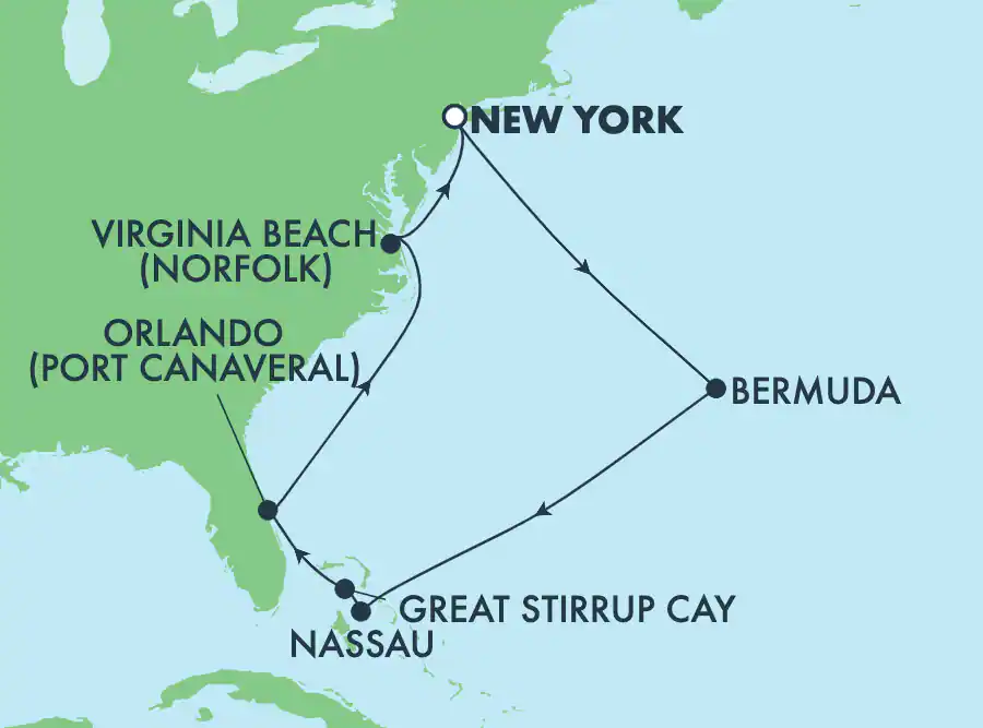 Itinerariu Croaziera Caraibe & Bermuda - Norwegian Cruise Line - Norwegian Getaway - 10 nopti
