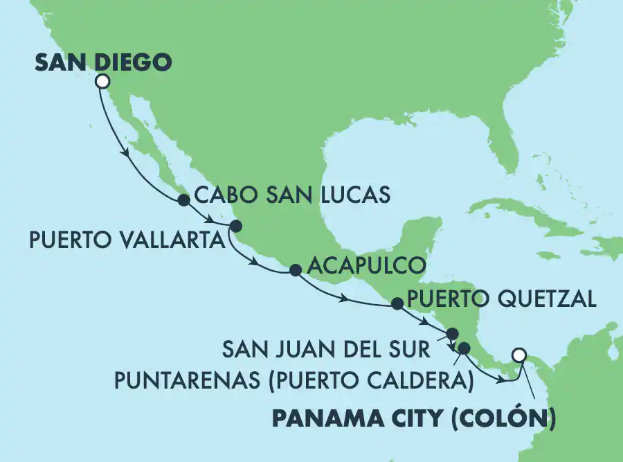 Itinerariu Croaziera Canalul Panama - Norwegian Cruise Line - Norwegian Jewel - 12 nopti
