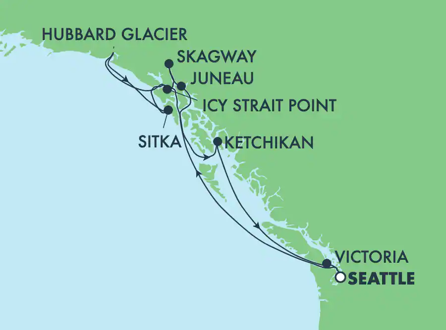 Itinerariu Croaziera Alaska - Norwegian Cruise Line - Norwegian Sun - 10 nopti