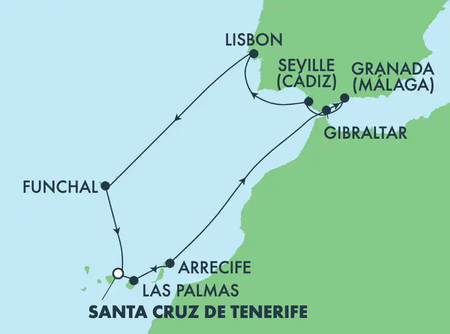 Itinerariu Croaziera Insulele Canare - Norwegian Cruise Line - Norwegian Sun - 10 nopti