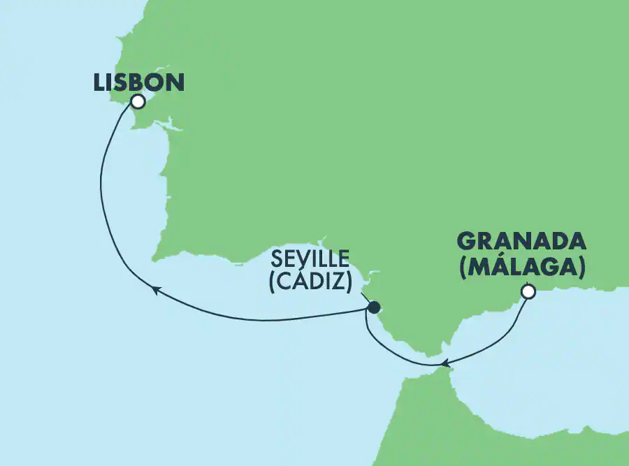 Itinerariu Croaziera Malaga spre Lisabona - Norwegian Cruise Line - Norwegian Sun - 2 nopti