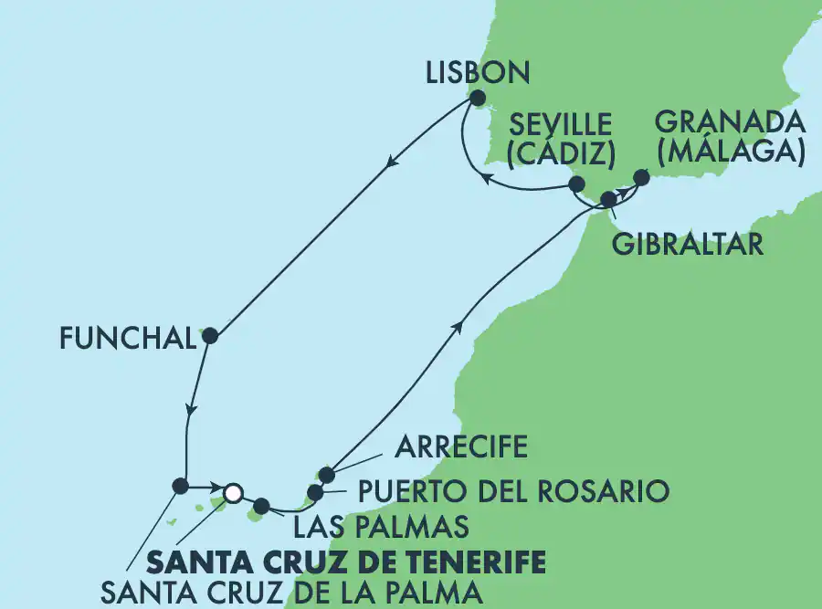 Itinerariu Croaziera Insulele Canare - Norwegian Cruise Line - Norwegian Sun - 13 nopti