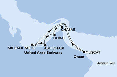 Itinerariu Croaziera Emiratele Arabe Unite - MSC Cruises - MSC Opera - 8 nopti