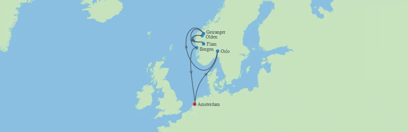Itinerariu Croaziera Fiordurile Norvegiene - Celebrity Cruises - Celebrity Apex - 9 nopti