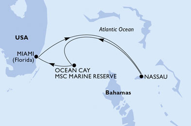 Itinerariu Croaziera Caraibe & Bahamas - MSC Cruises - MSC Divina - 3 nopti