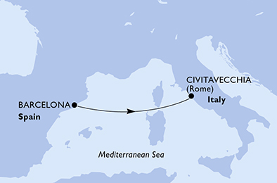 Itinerariu Croaziera Mediterana de Vest - MSC Cruises - MSC Divina - 2 nopti