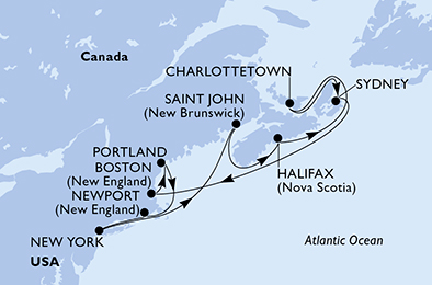 Itinerariu Croaziera America de Nord - MSC Cruises - MSC Meraviglia - 11 nopti