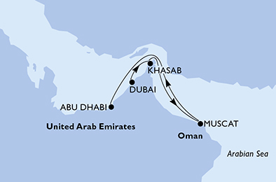 Itinerariu Croaziera Emiratele Arabe Unite - MSC Cruises - MSC Opera - 4 nopti