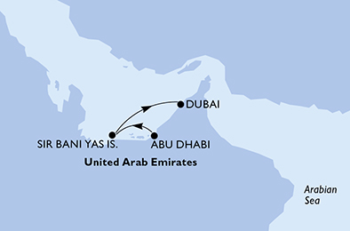 Itinerariu Croaziera Emiratele Arabe Unite - MSC Cruises - MSC Opera - 3 nopti