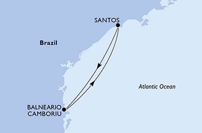 Itinerariu Croaziera Brazilia - MSC Cruises - MSC Preziosa - 3 nopti